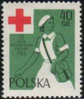 (1959-035) Марка Польша "Медсестра (Зеленая)" , III Θ